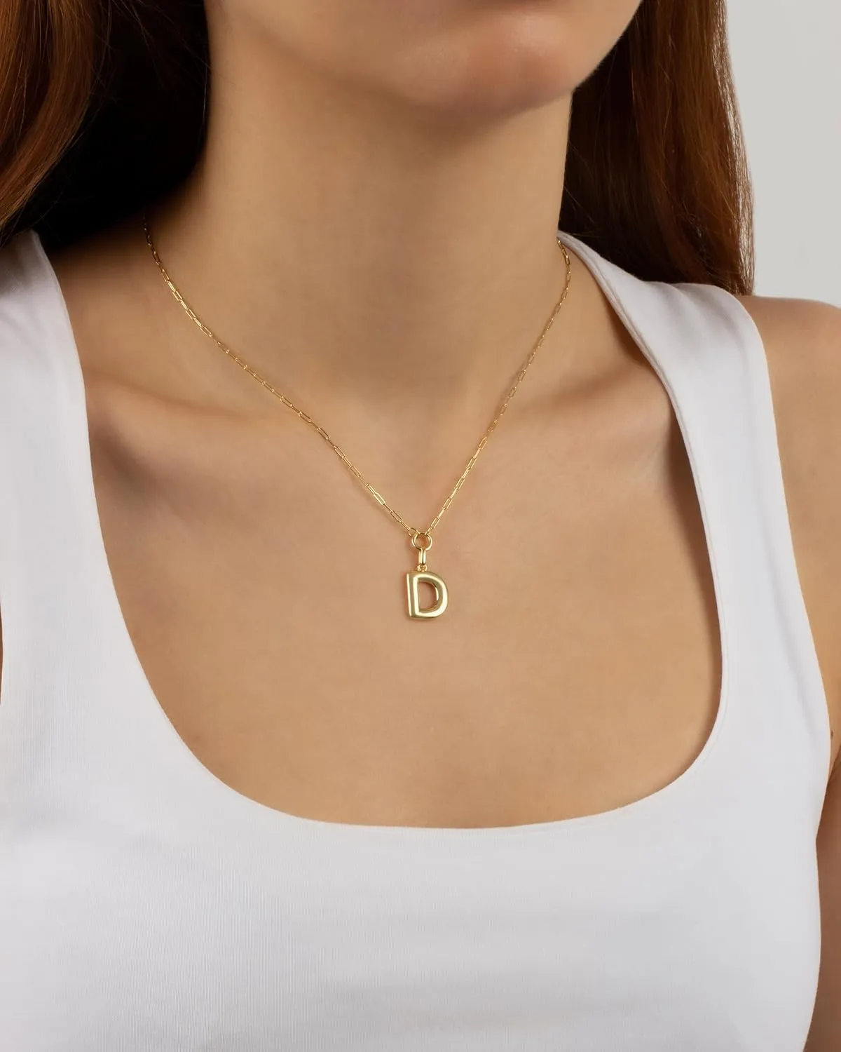 Jewelry Atelier Gold-Filled Initial Necklace for Women  Layered Initial Necklace with A-Z Pendant  14k Gold-Filled Paperclip Chain Cute Layered Gold Choker  Gold Jewelry for Women