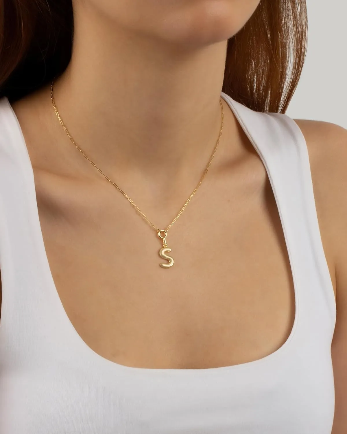 Jewelry Atelier Gold-Filled Initial Necklace for Women  Layered Initial Necklace with A-Z Pendant  14k Gold-Filled Paperclip Chain Cute Layered Gold Choker  Gold Jewelry for Women