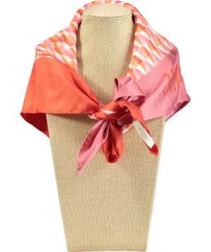 Jimmy Choo Red Reta Monogram-print Silk Scarf One Size