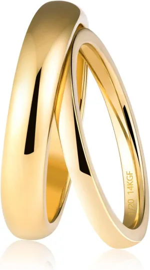 JINEAR 3mm Wedding Bands for Women Eternity Ring 18K Gold Plated Cubic Zirconia Engagement Rings Stackable Anniversary Promise Statement Ring Gift for Her Size 5 to 10
