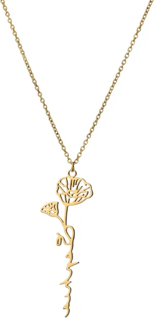 JINMA Personalized Birth Flower Name Necklace, Custom Birth Month Floral Necklace for Women Girlfriend Mother Sister Bridesmaids