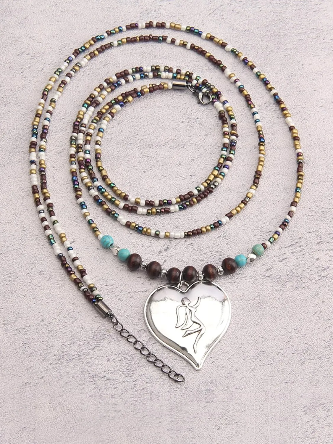 Joxevyia Colorful Beaded Necklaces for Women Turquoise Pearl Seeds Bead Necklace Summer Beach Necklaces Boho Necklaces for Women Beaded Choker Necklace