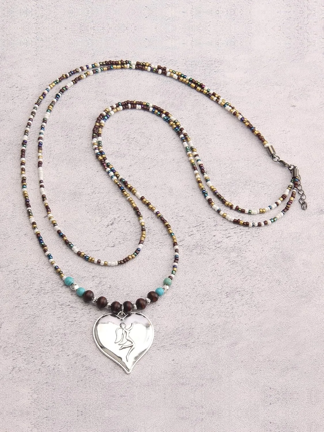 Joxevyia Colorful Beaded Necklaces for Women Turquoise Pearl Seeds Bead Necklace Summer Beach Necklaces Boho Necklaces for Women Beaded Choker Necklace