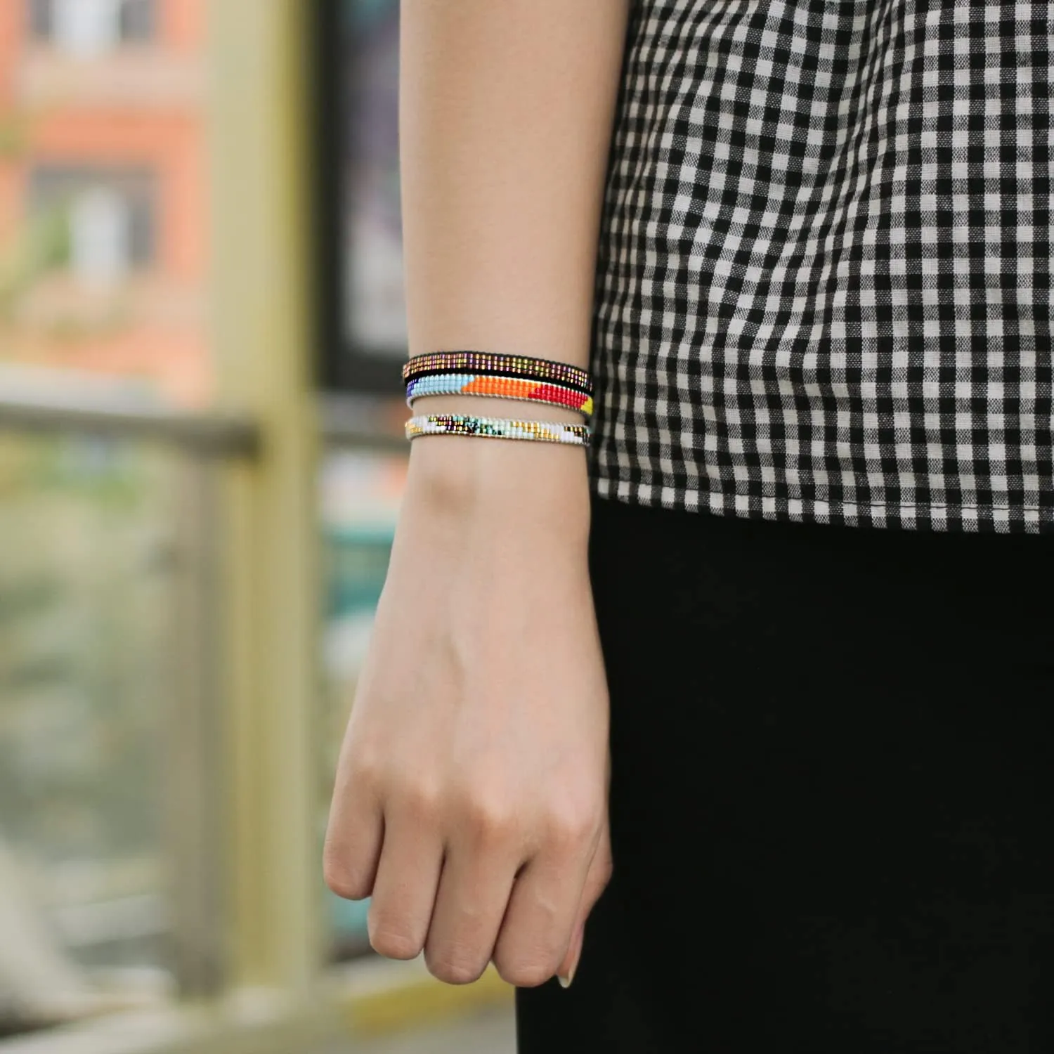 KELITCH Miyuki Seed Beaded Bracelets Bangle Handmade Friendship Braided Wrap Bracelet for Women Fashion Colorful Bracelets