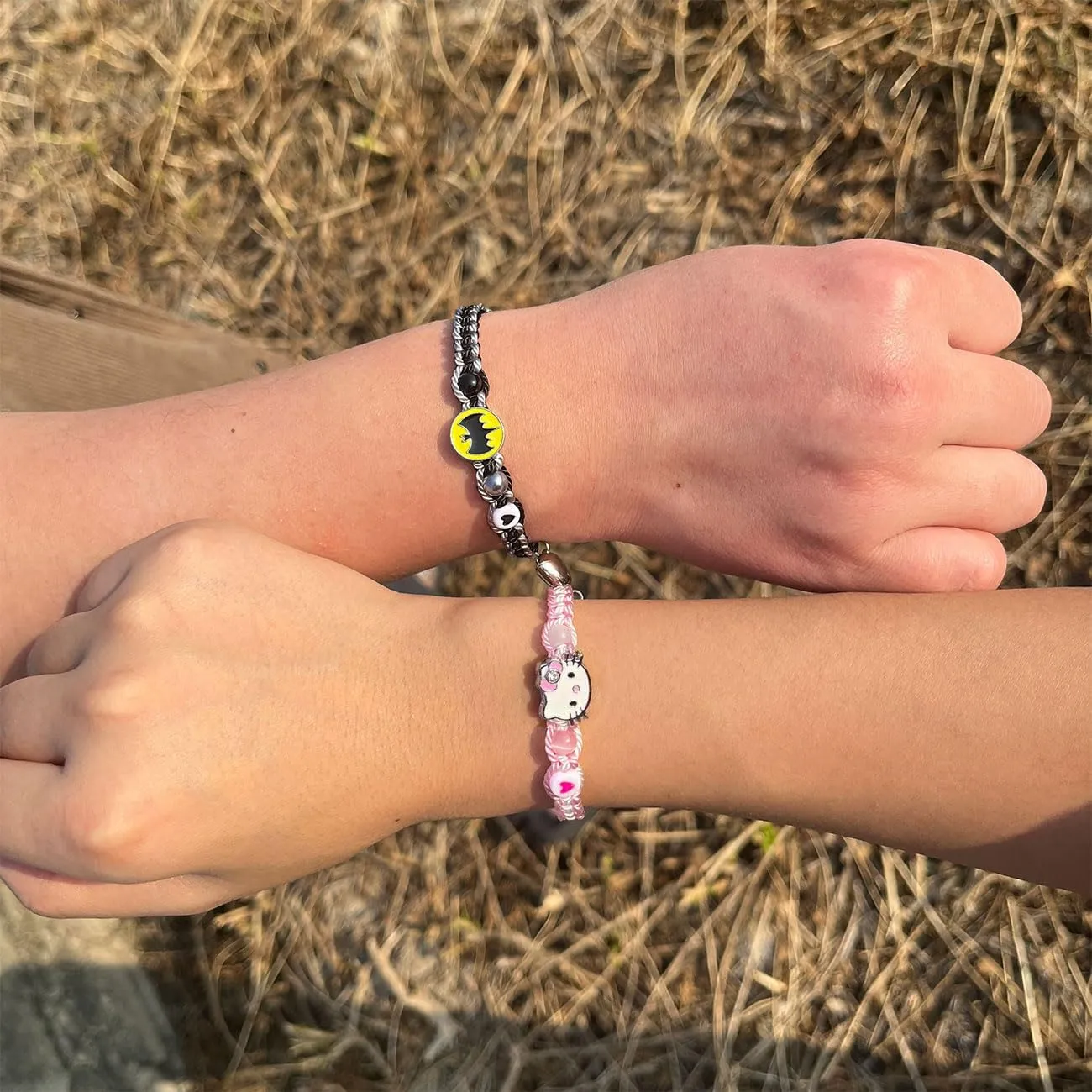 Kitty Spider Friendship Bracelet For Couples Best Friend Bff Family, Matching Heart Couples Bracelet Birthday Valentines Day Gifts To Daughter Sister Bestie Son Soulmate Friend