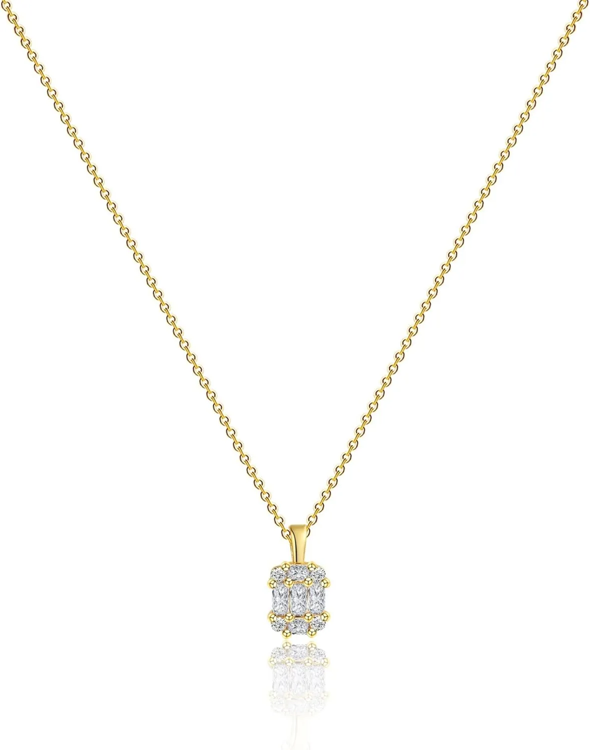 Kyerlyn Diamond Necklaces for Women,Dainty Gold Necklace 14k Gold Plated Minimalist CZ Necklace Simple Diamond Choker Necklaces for Women Trendy Jewelry Gifts for Women