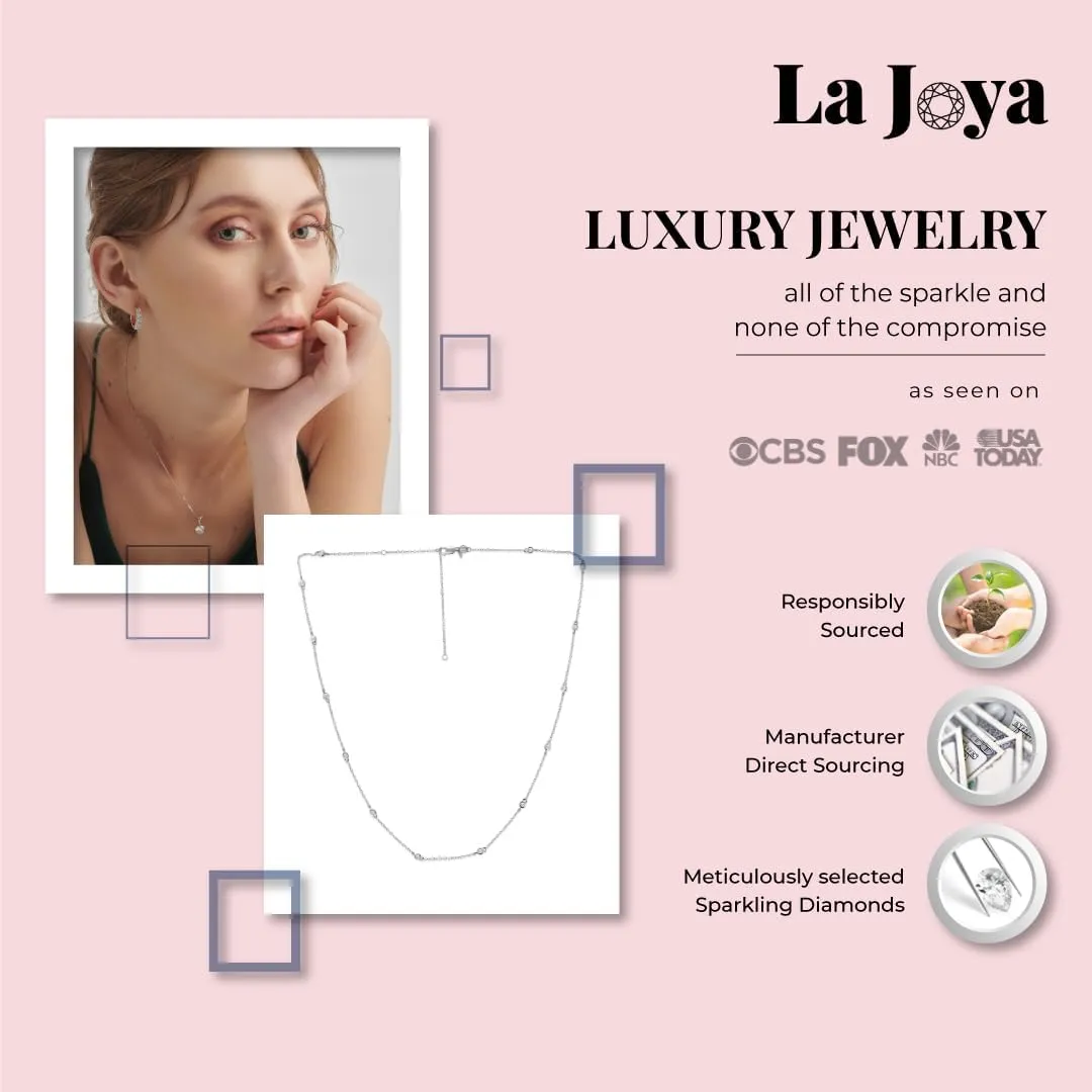 La Joya 1/2-2 CT. TW. Diamond Station Layering Necklaces | 925 Sterling Silver | 36 & 20 Inch Women's Gorgeous Diamond Jewelry