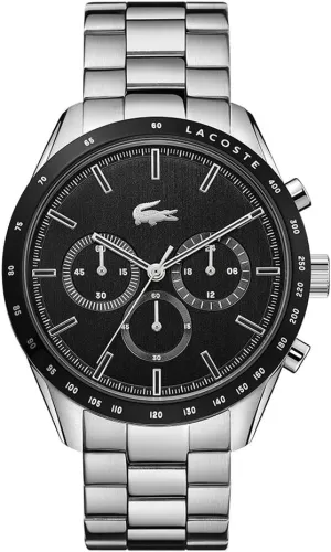 Lacoste Boston Men's Chronograph Watch - Classic Stainless Steel - Tachymeter - Water Resistant up to 5ATM/50 Meters - Modern Design for Him - 42mm