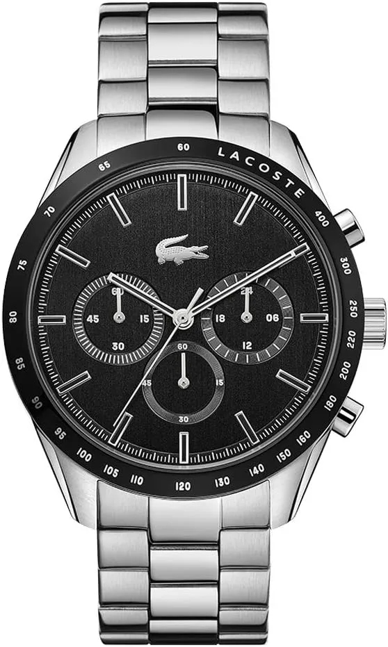 Lacoste Boston Men's Chronograph Watch - Classic Stainless Steel - Tachymeter - Water Resistant up to 5ATM/50 Meters - Modern Design for Him - 42mm