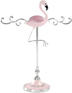 LASODY Jewelry Tray Showcase Display Organizer Rings Earrings Necklaces Bracelet Watch Vintage Buttons Box Gifts for Girls Women (Flamingo)