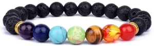 Lava 7 Bracelets & Bangles Balance Beads Buddha Prayer Elastic Bracelet Men Natural Stone Jewelry Gifts pulseira