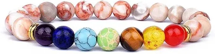 Lava 7 Bracelets & Bangles Balance Beads Buddha Prayer Elastic Bracelet Men Natural Stone Jewelry Gifts pulseira