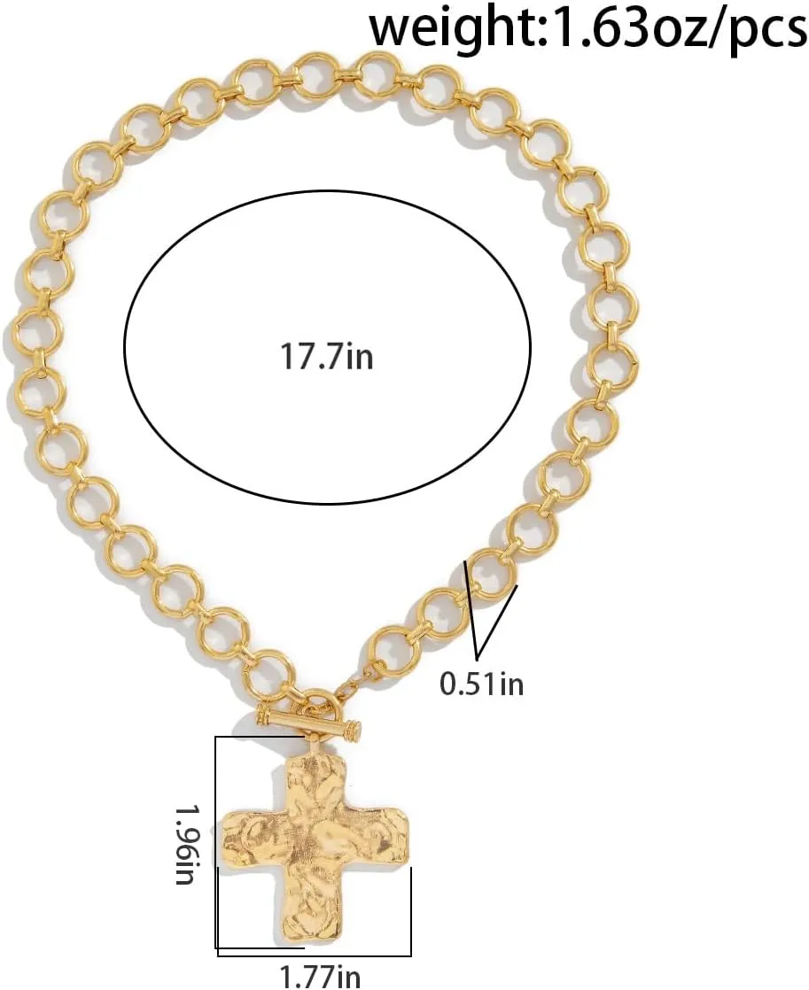 Layered Gold Necklaces for Women Chunky Gold Pirate Necklace Punk 80s 90s Necklace Paperclip Link Chain Choker Necklaces Necklace Dainty Cuban Stacking Coin Pendant Necklace Gold Pirate Jewelry