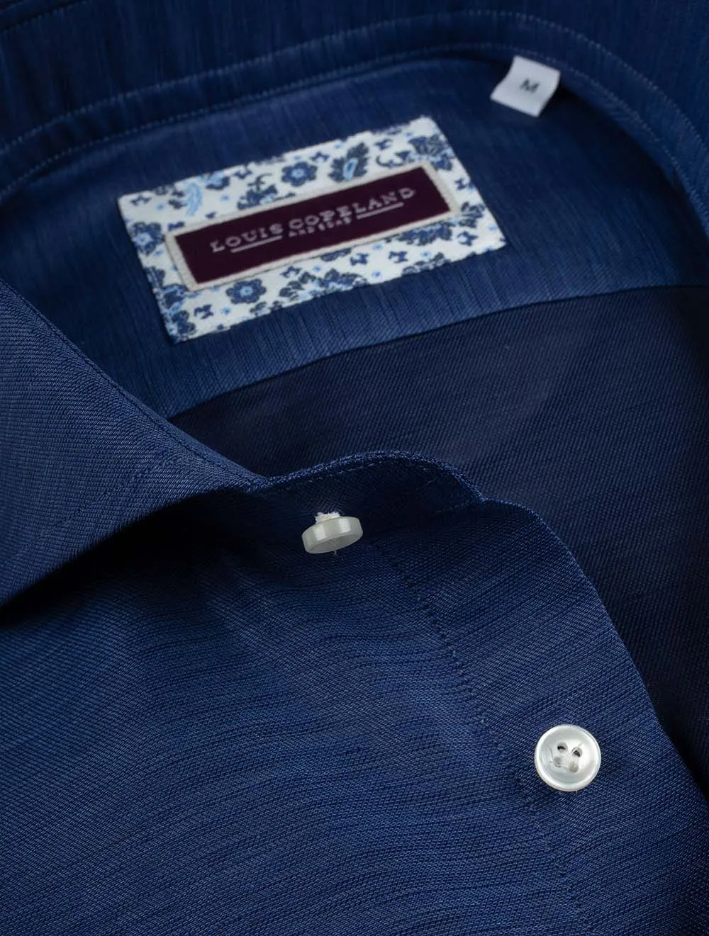 Linen Mix Twill Shirt Navy