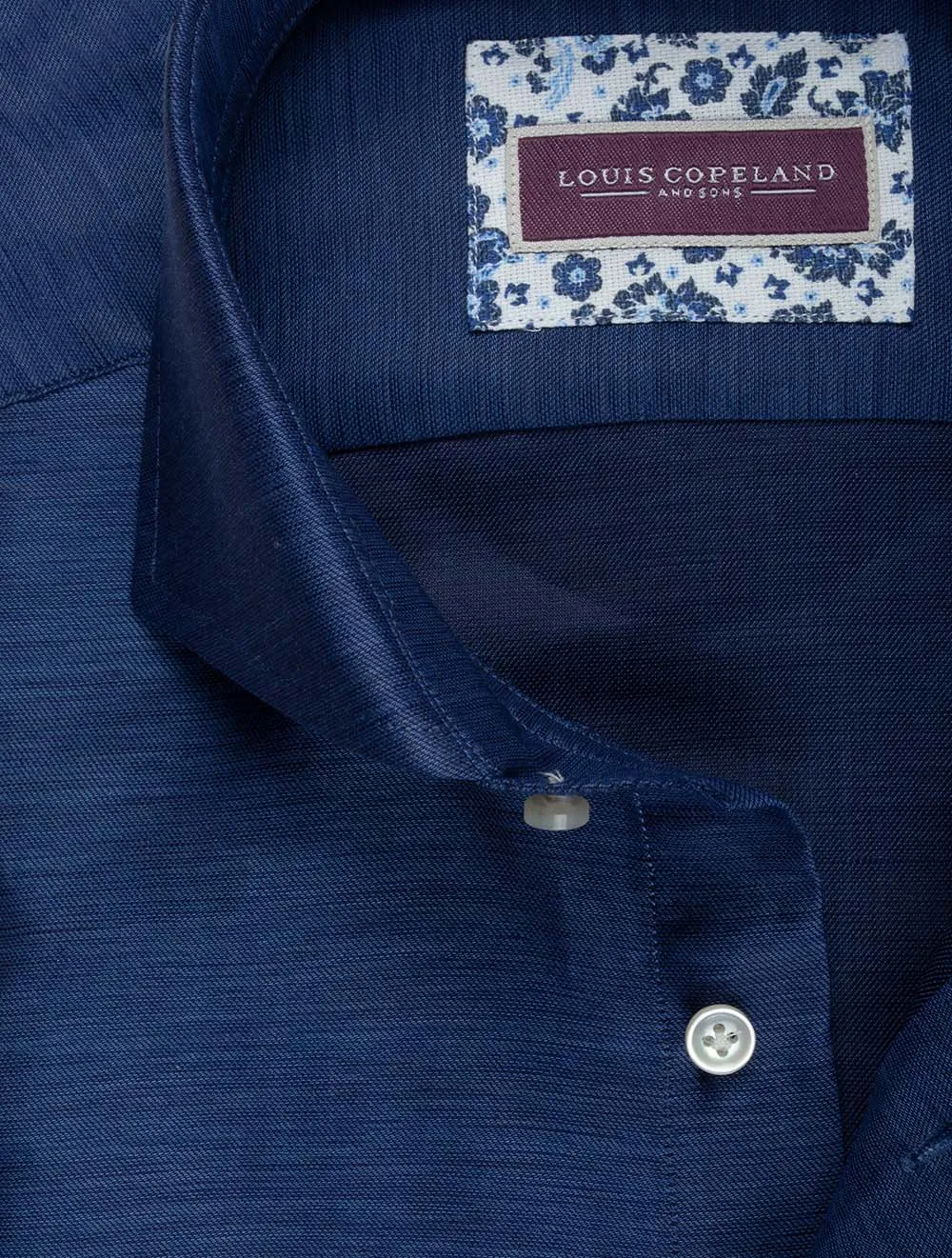 Linen Mix Twill Shirt Navy