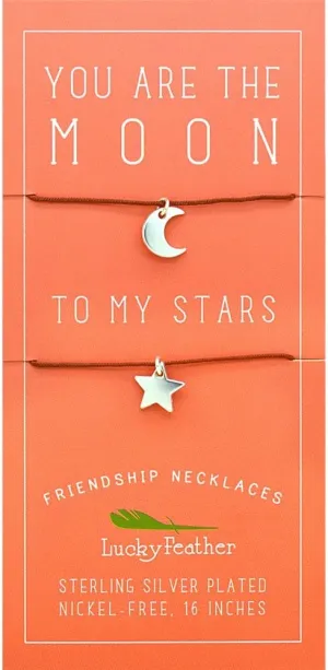Lucky Feather Best Friend Necklaces for 2 Women and Teenage Girls - 14K Gold and Silver Dipped Charms on Dainty 16" Cord with Lobster Claw Clasp - Ideal Bestfriend BFF Gifts