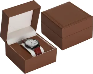 Luxury Single Watch Gift Box for Men Women, Single Watch Bracelet Bangle Jewelry Holder Storage Box Display Case Organizer (Coffee Style 1)