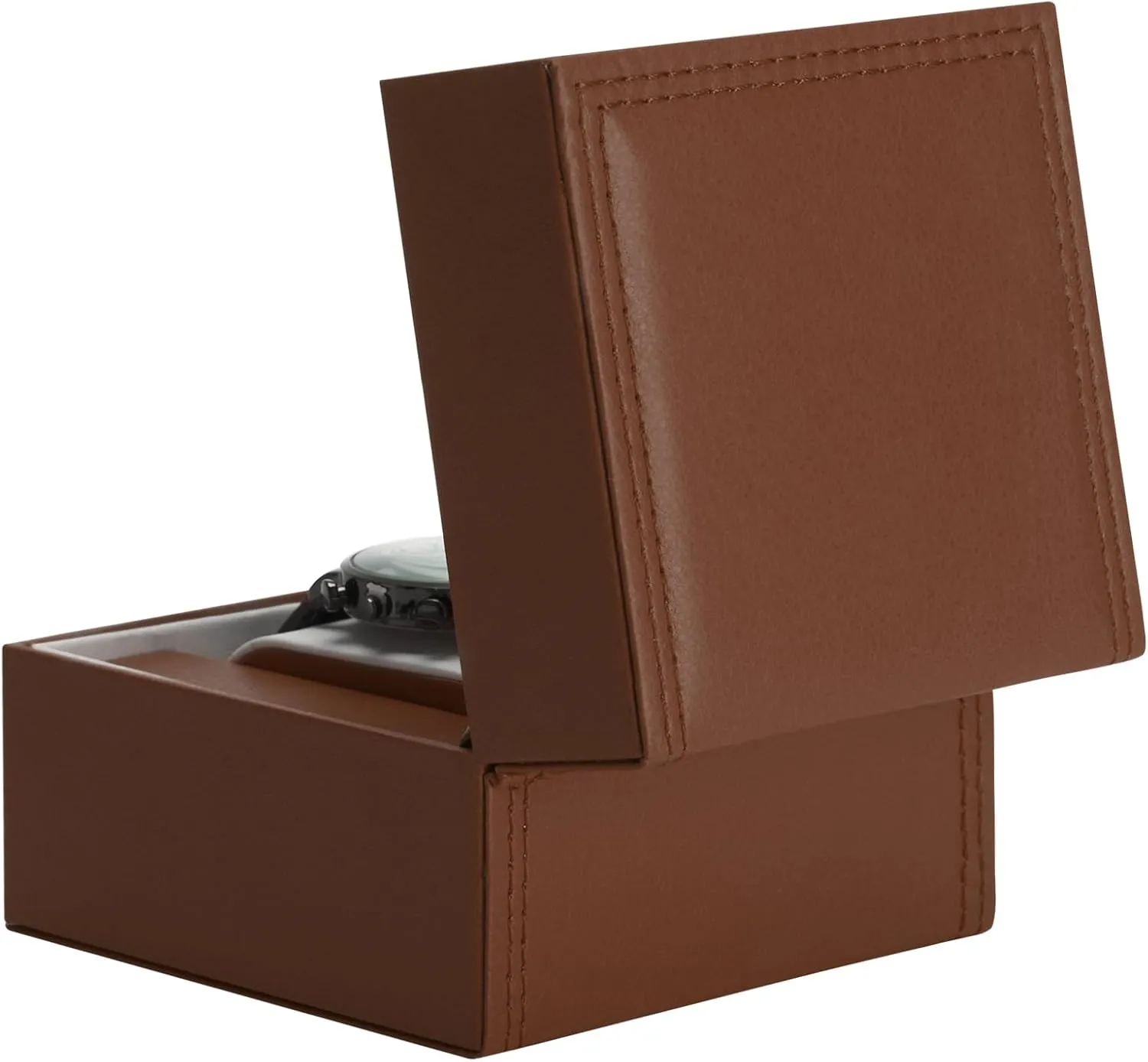 Luxury Single Watch Gift Box for Men Women, Single Watch Bracelet Bangle Jewelry Holder Storage Box Display Case Organizer (Coffee Style 1)