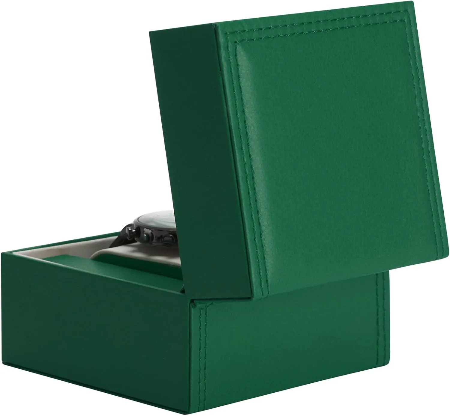Luxury Single Watch Gift Box for Men Women, Single Watch Bracelet Bangle Jewelry Holder Storage Box Display Case Organizer (Green Style 1)