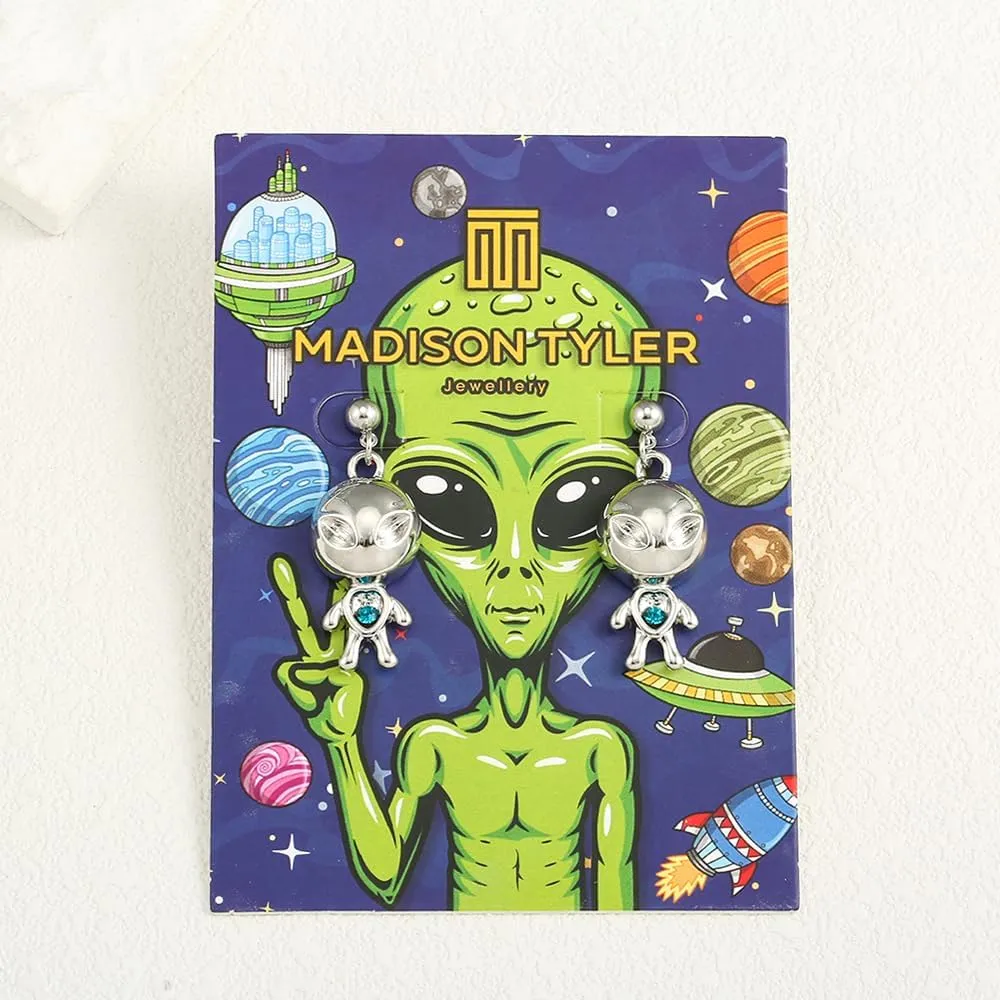 Madison Tyler 80s 90s Earrings for Women | Fun UFO Alien Earrings Space Earrings for Women