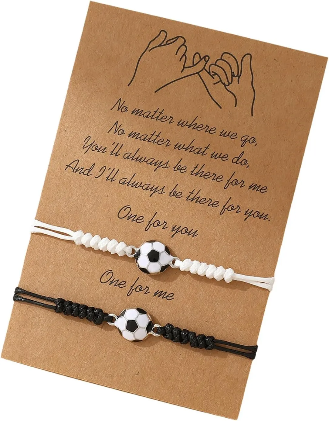 Matching Soccer Bracelets for Best Friend Couples Birthday Gifts Adjustable Braided Friendship Accessories for Him and H