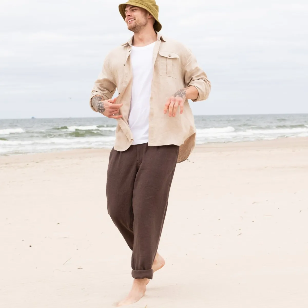 Men’s long sleeve linen shirt MONTREAL