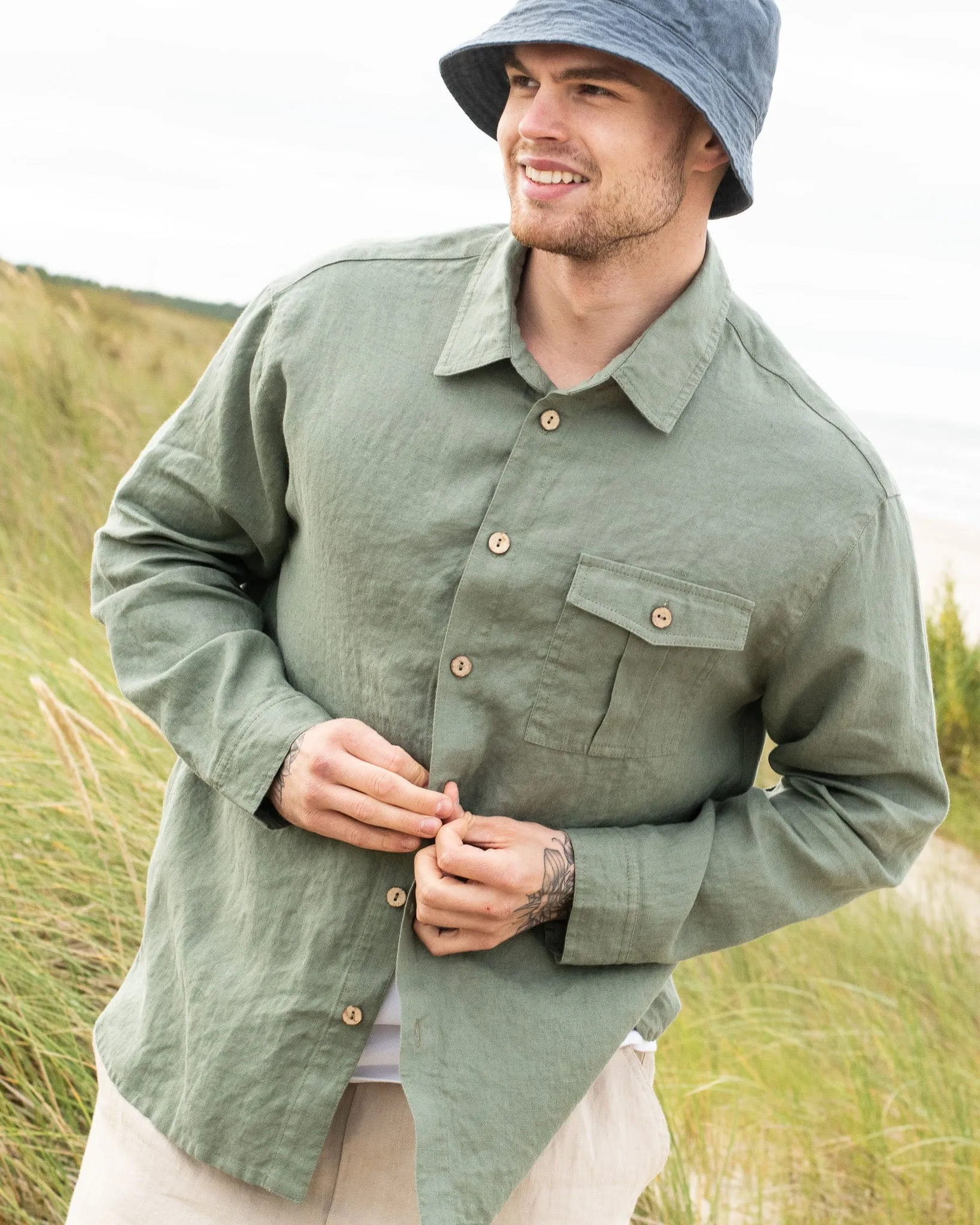Men’s long sleeve linen shirt MONTREAL