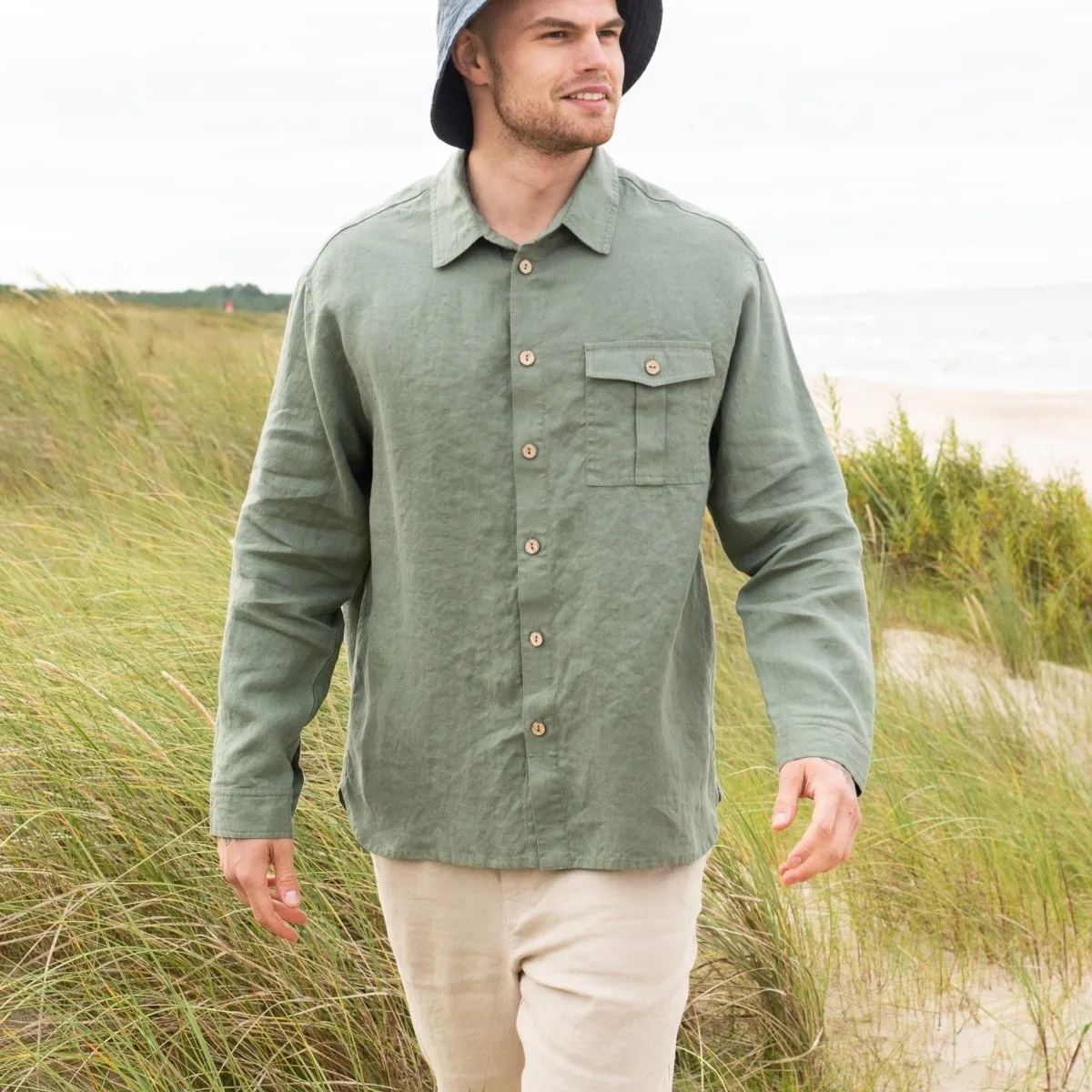 Men’s long sleeve linen shirt MONTREAL