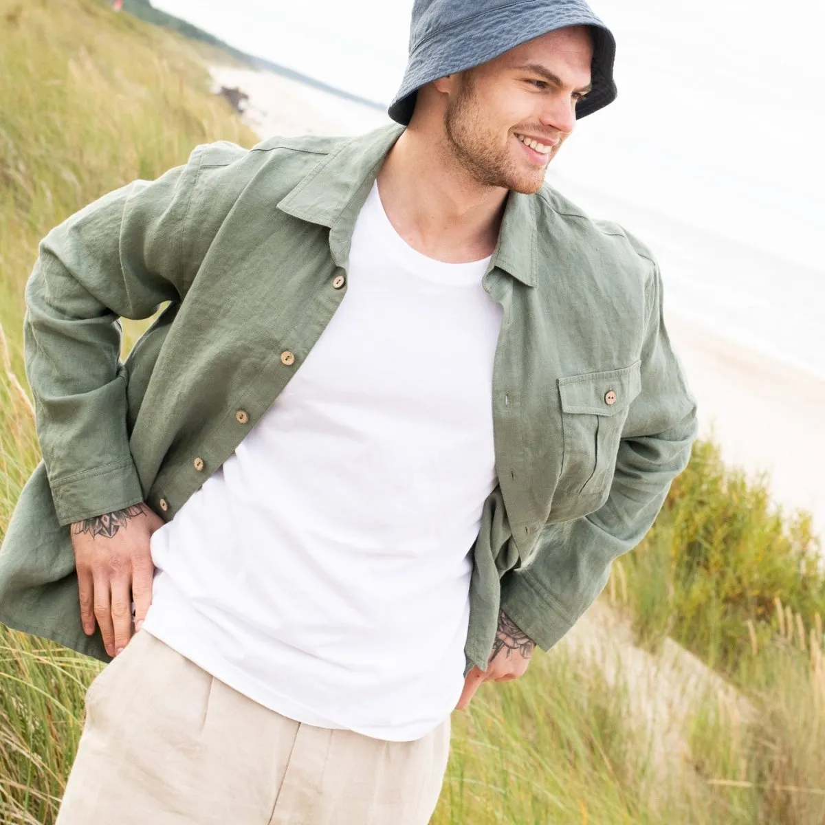 Men’s long sleeve linen shirt MONTREAL