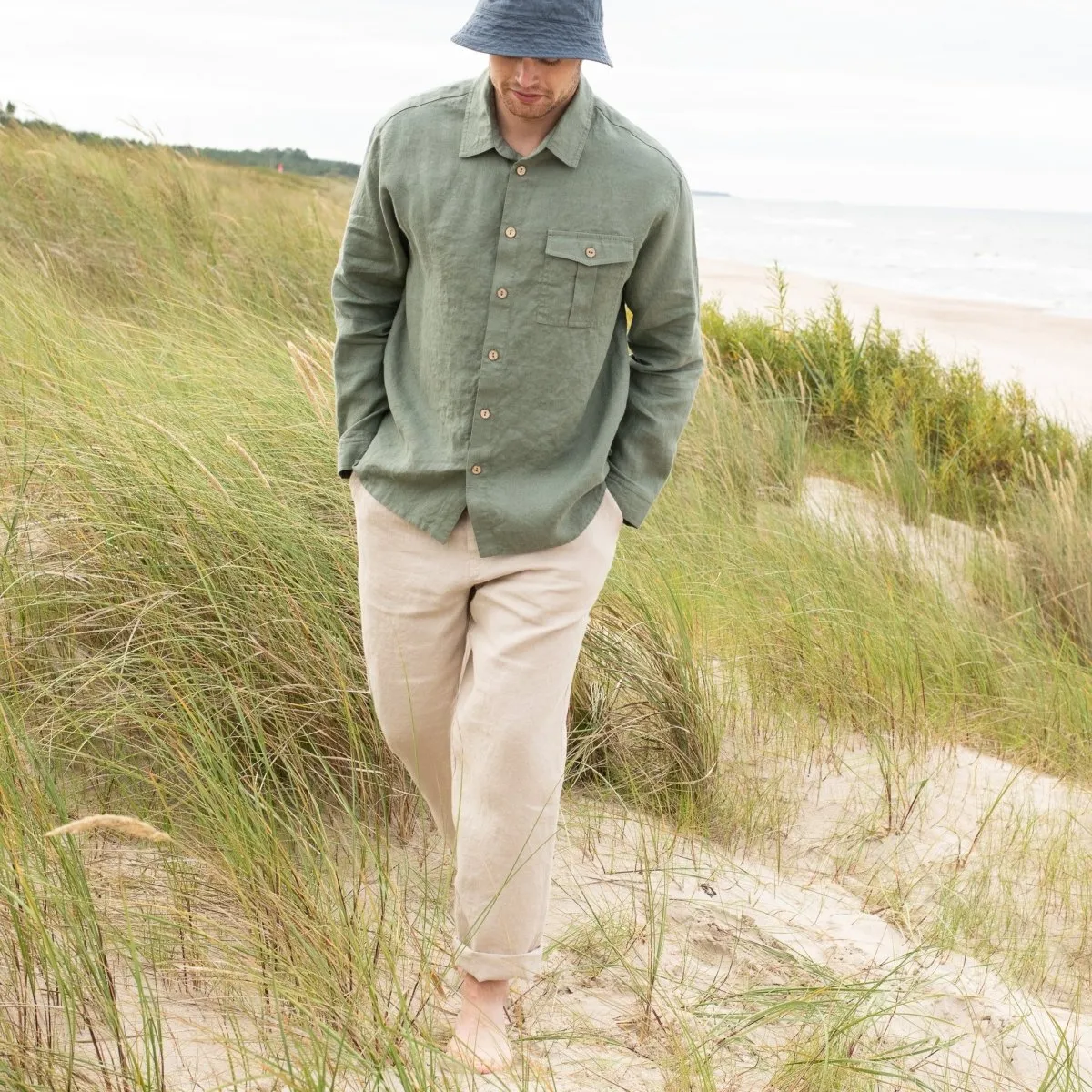Men’s long sleeve linen shirt MONTREAL