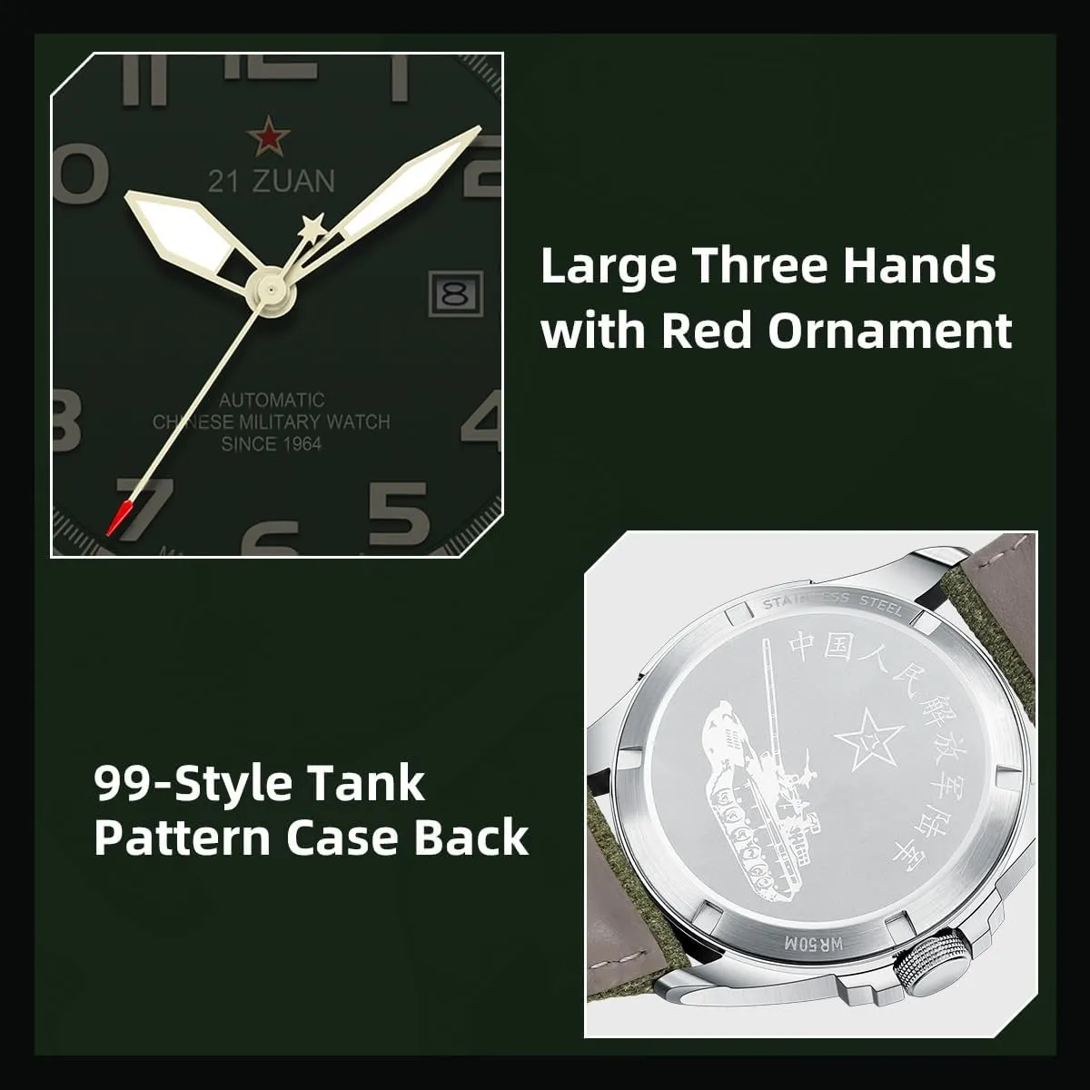 Men's Mechanical Watch, Automatic Watches, Military Watches for Men, Mens Army Tactical Field Sport Work Watch, Waterproof Date Display, Outdoor Work Wrsitwatch, D581