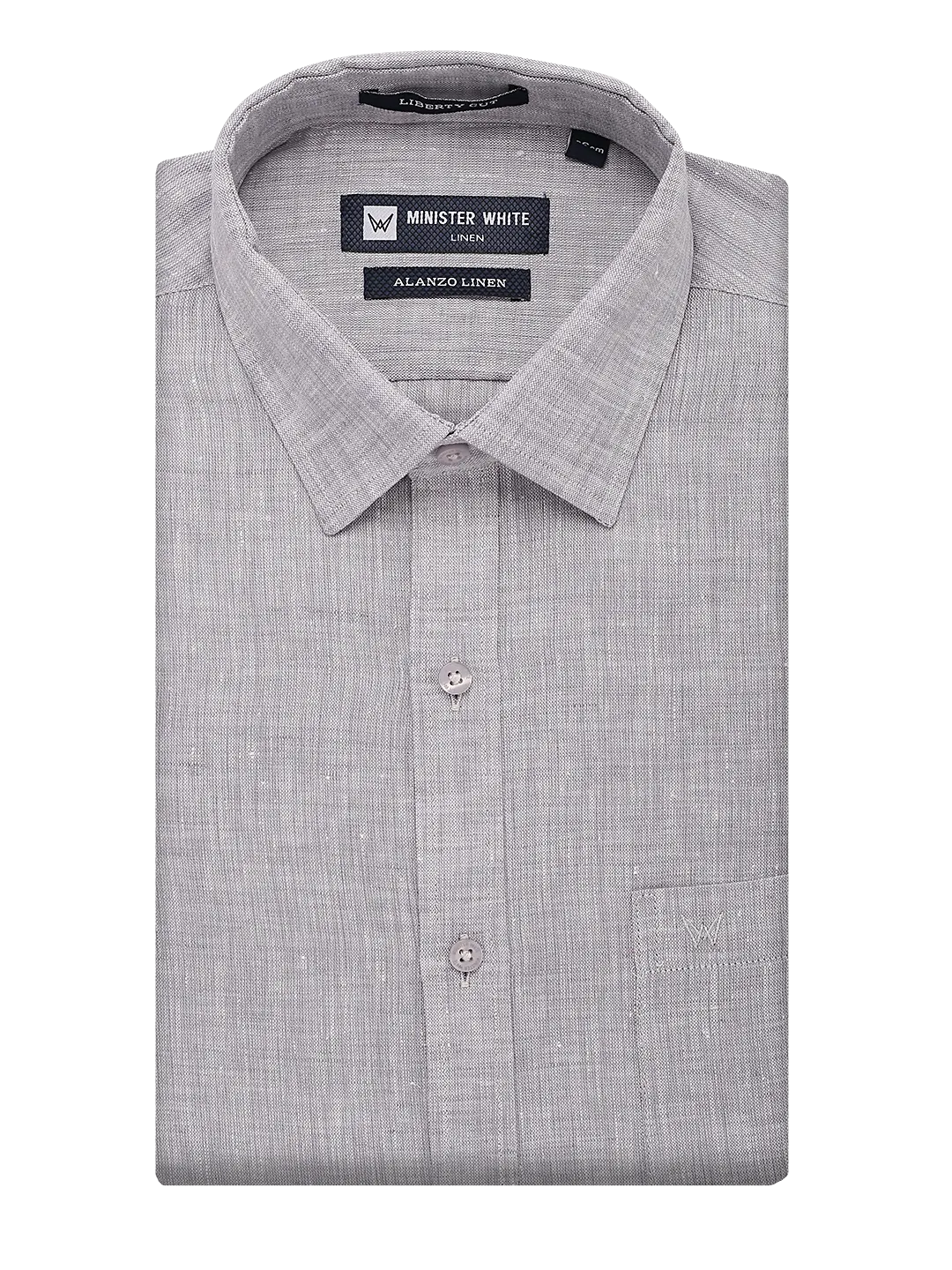 Mens Pure Linen Regular Fit Steel Colour Shirt Alanzo Linen