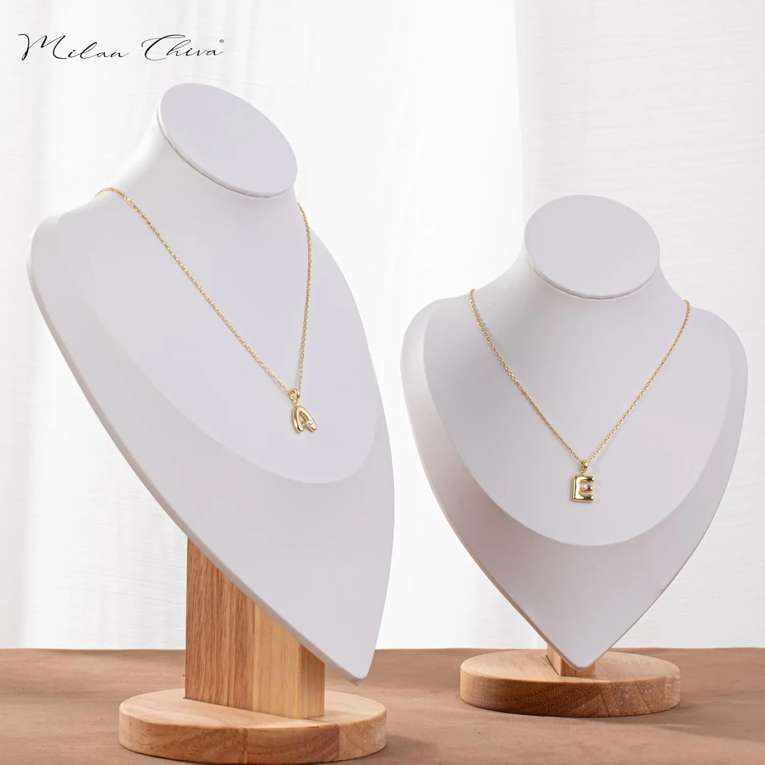 Milan Chiva Bubble Initial Letter Pendant Necklaces for Women 14K Gold Plated Puffy Tiny Letter A-Z Dainty Necklace with Cute Simulated Pearl