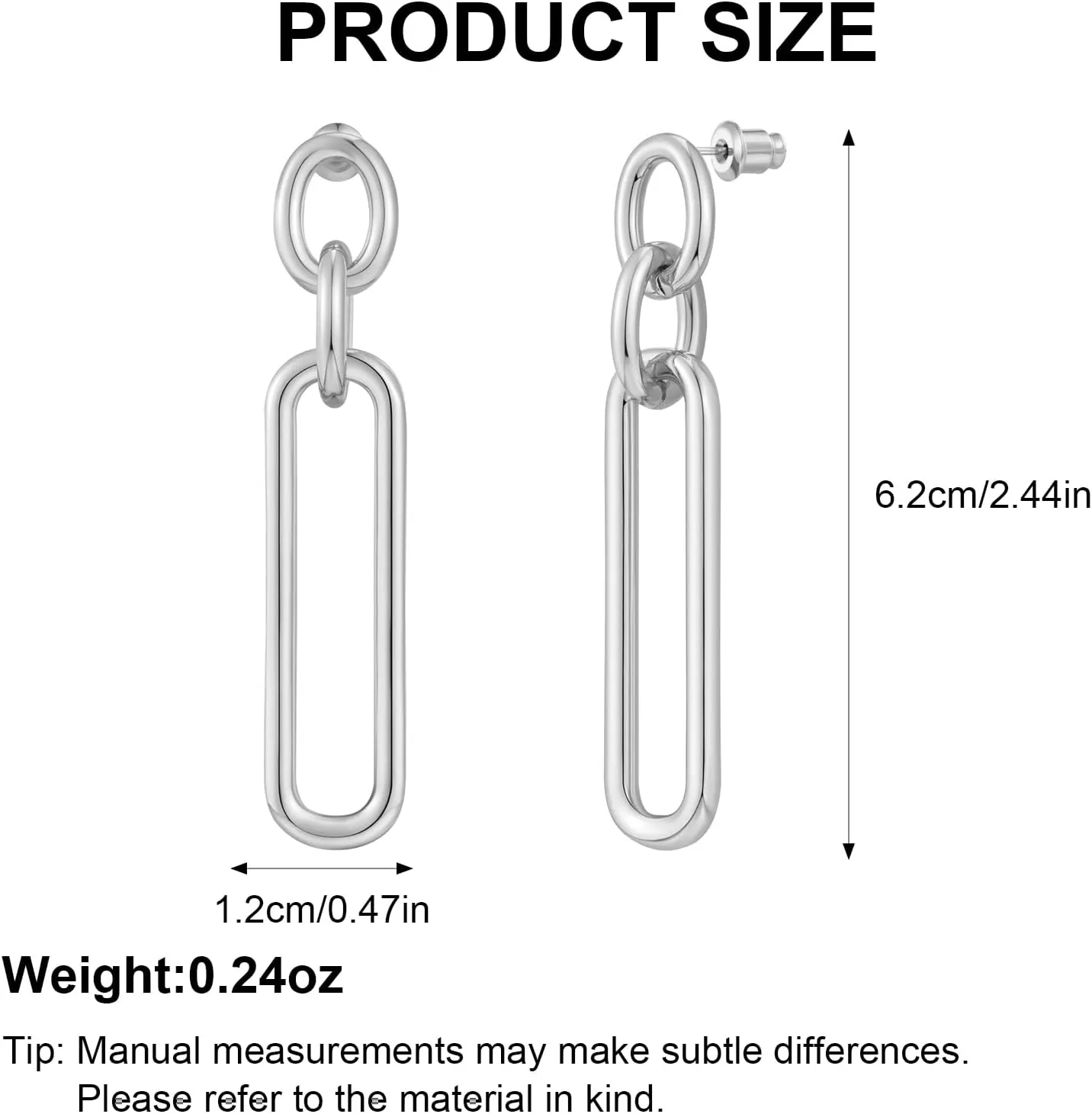 MUYAN Geometric Link Drop Dangle Earrings for Women Long Link Dangle Earrings Jewelry Gold Silver Earrings