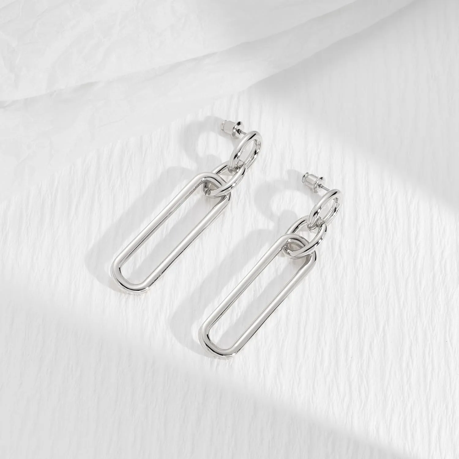MUYAN Geometric Link Drop Dangle Earrings for Women Long Link Dangle Earrings Jewelry Gold Silver Earrings