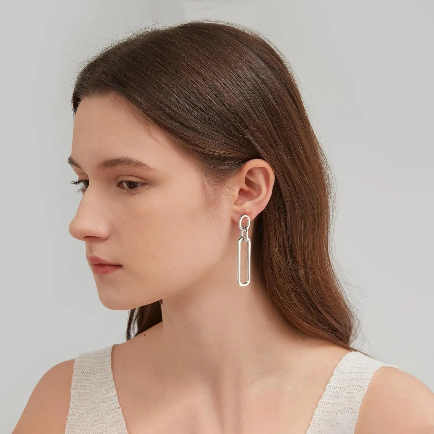 MUYAN Geometric Link Drop Dangle Earrings for Women Long Link Dangle Earrings Jewelry Gold Silver Earrings