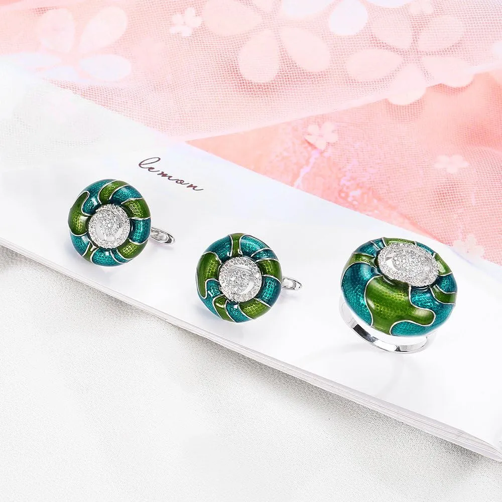 Mytyts Enamel Statement Rings for Women Fashion Crystal Cocktail Anniversary Rings