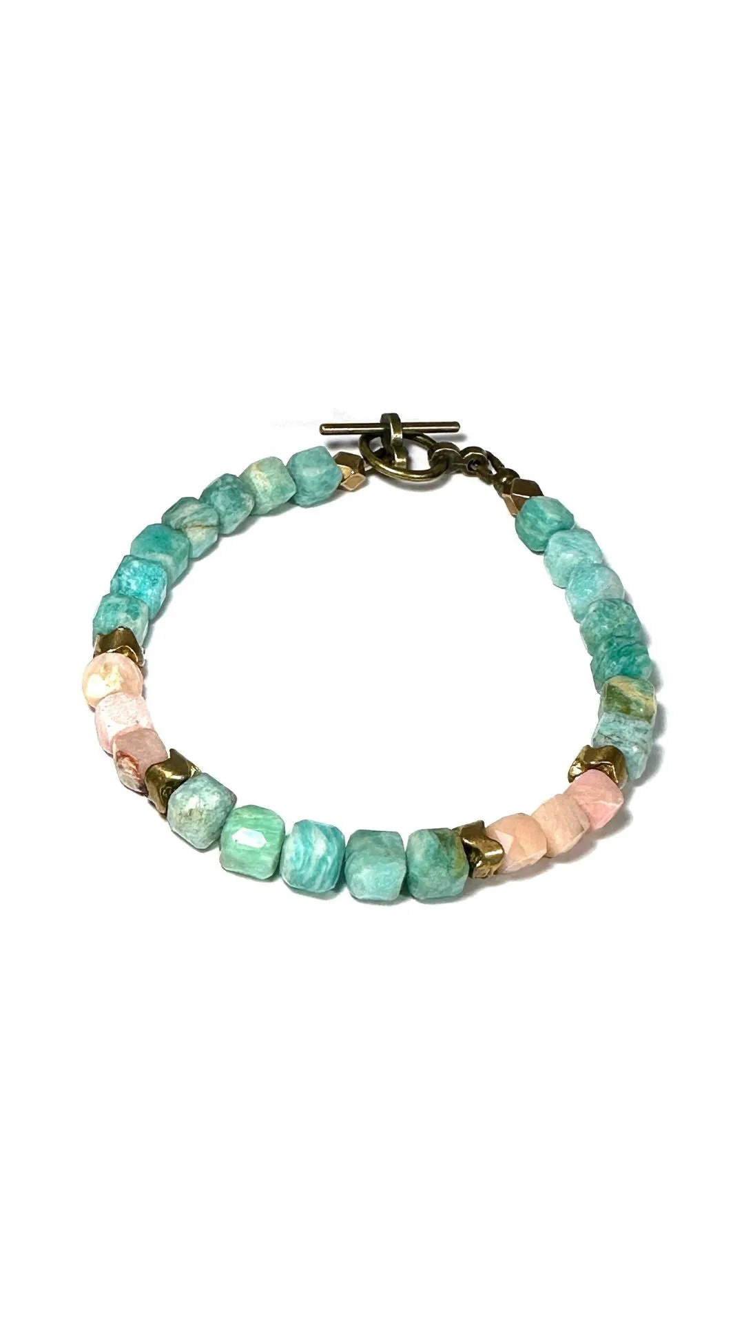 Narrow Amazonite & Opal Bracelet