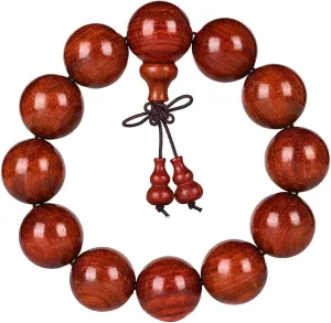 Natural Blood Sandalwood Beads Bracelets Red Japa Mala Beads Bracelet Tibetan Buddhist Wrist Prayer Bracelets