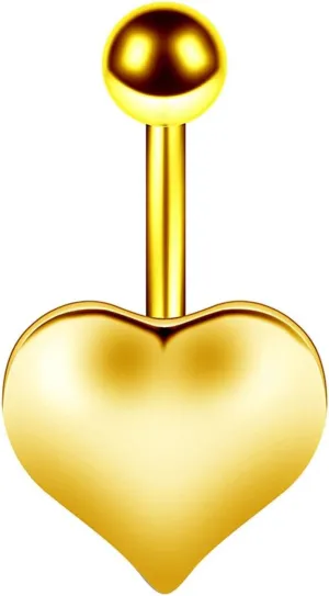 Navel Rings for Women, Belly Button Rings Belly Button Ring Surgical Steel Simple Heart Gold Belly Button Rings
