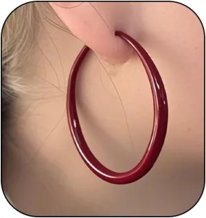 Neon Hoop Earrings for Women Exaggerated 80s 90s Colorful Chunky Statement Hoops Earring Lightweight Hypoallergenic Big Hoops for Glow Party Outfits Y2k Jewelry Accessories