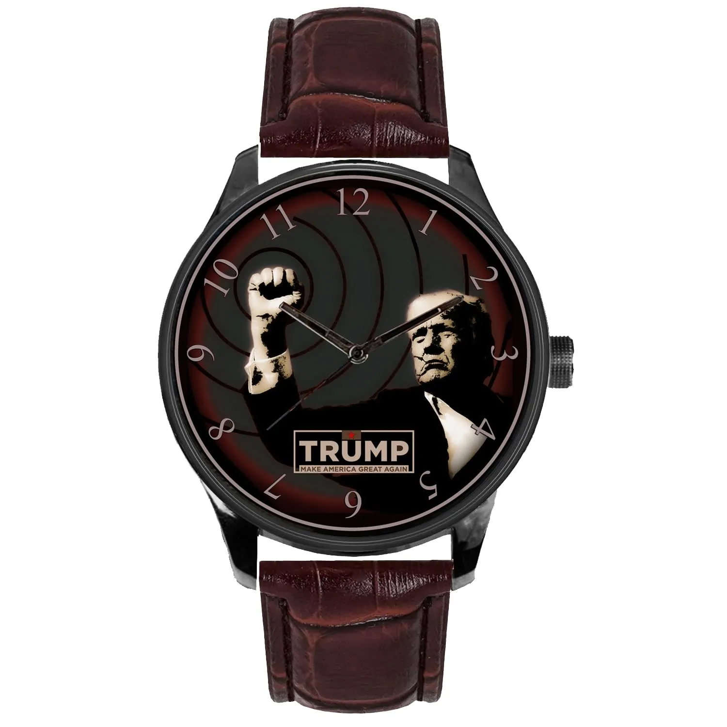 New American Revolution. Classic Original President Trump Revolutionary Art. The Spirit to Fight, Never Surrender, Solid Brass Men's Watch. Make America Great!