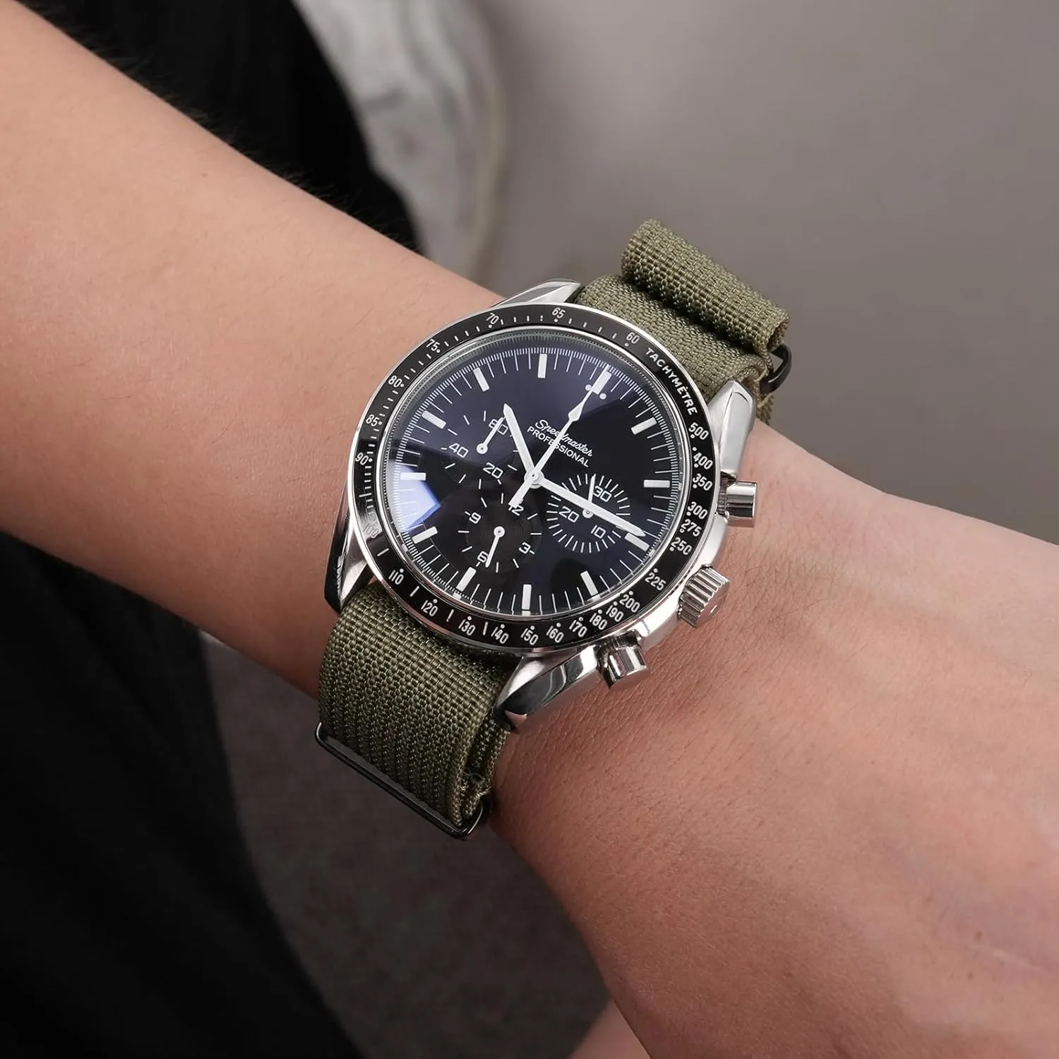 Nylon Watch Band 18mm 19 mm 20mm 22 mm 24 mm, Waterproof Military Watch Straps Replacement for Men Women, With Stainless Steel Buckle