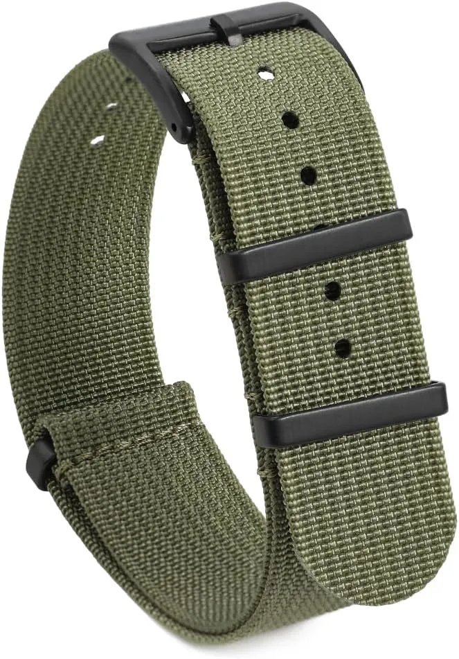 Nylon Watch Band 18mm 19 mm 20mm 22 mm 24 mm, Waterproof Military Watch Straps Replacement for Men Women, With Stainless Steel Buckle