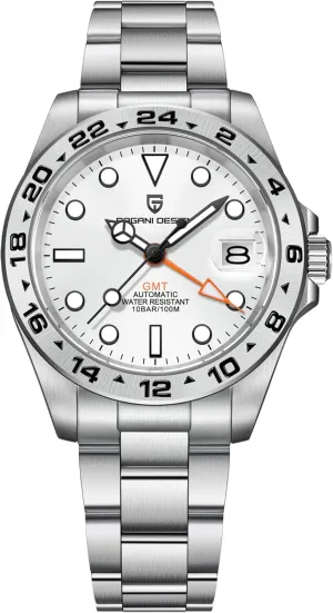 Pagani Design Watches for Men Automatic Mechanical GMT Watch Japan NH34 Movement Stainless Steel 40mm Waterproof Diver Business Men's Wrist Watches