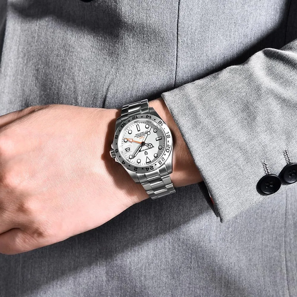 Pagani Design Watches for Men Automatic Mechanical GMT Watch Japan NH34 Movement Stainless Steel 40mm Waterproof Diver Business Men's Wrist Watches