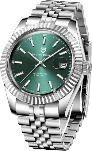 Pagani Design Watches for Men NH35 Movement Automatic Watch Stainless Steel Sapphire Glass 42MM Stair Shape Bezel 100M Water Resistant Men's Wrist Watches