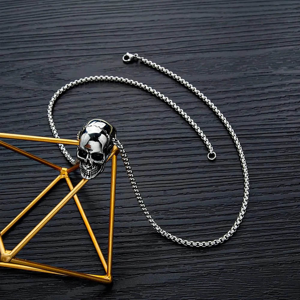 Pirate Necklace Skull Necklace for Men Stainless Steel Necklace Skull Jewelry for Men Gothic Necklaces Pirate Skeleton Halloween Gifts for Man Boys Headphone