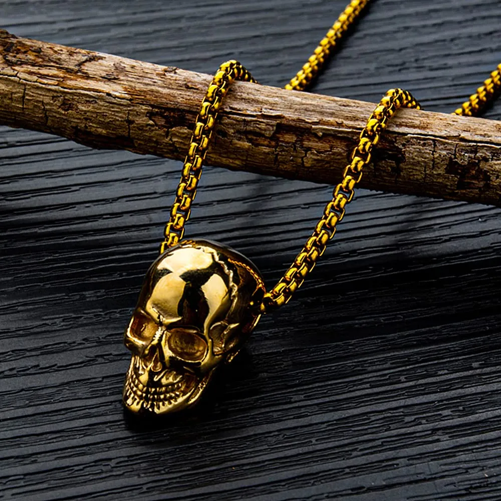 Pirate Necklace Skull Necklace for Men Stainless Steel Necklace Skull Jewelry for Men Gothic Necklaces Pirate Skeleton Halloween Gifts for Man Boys Headphone