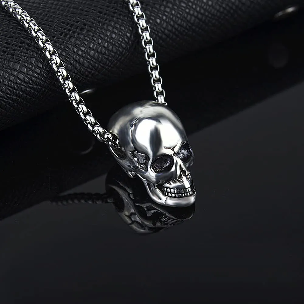 Pirate Necklace Skull Necklace for Men Stainless Steel Necklace Skull Jewelry for Men Gothic Necklaces Pirate Skeleton Halloween Gifts for Man Boys Headphone